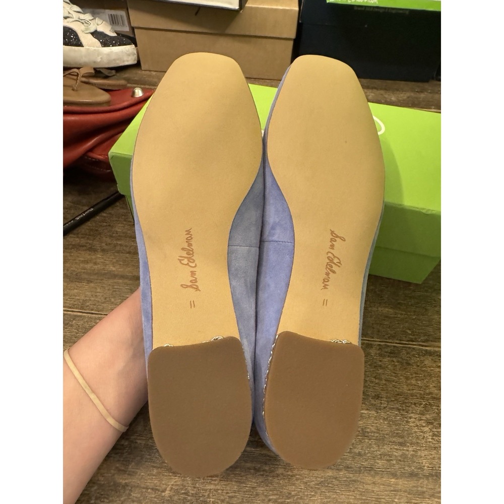 Sam Edelman Women's Marisol Flat Ballet Size 11 Cerulean Suede - Picture 9 of 13
